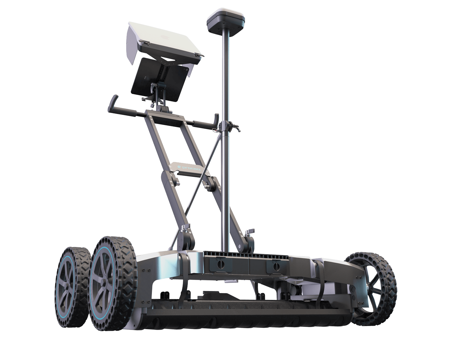 Proceq GS9000 multichannel GPR on its survey cart, with the antenna array, tablet, and GNSS mast