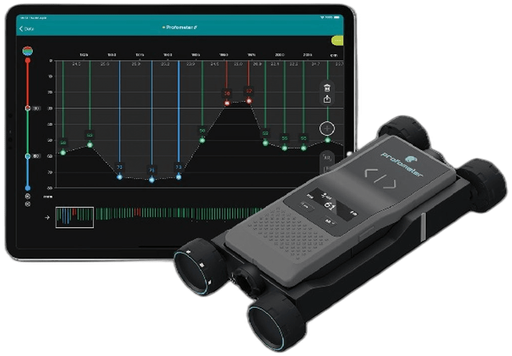 Proceq PM8000 cover meter, a compact black and orange sensor